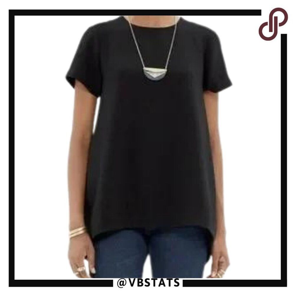 Madewell Women's Black Tailored Tee in Size Large